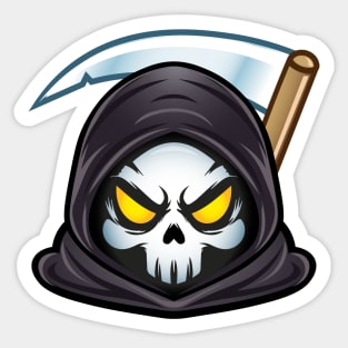 Grim Reaper, Horror, Skull, Scary, Evil, Scythe, Halloween Sticker